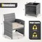 Costway 3 PCS Patio Furniture Set with Tempered Glass Coffee Table & Soft Seat Cushions Gray/Black/White